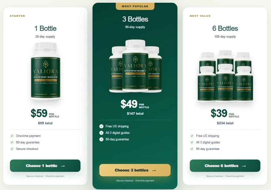 Valiora Price Packages